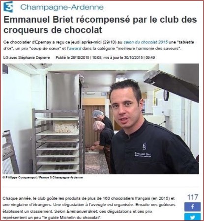 Emmanuel Briet récompensé par le club des croqueurs de chocolat_415x450